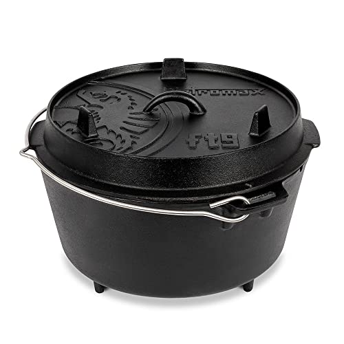 Petromax Feuertopf ft9 - Dutch Oven aus Gusseisen für Kochen und Backen - mit Deckel, Henkel und...