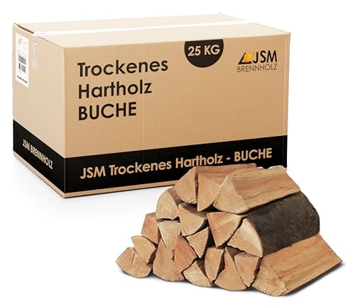 25kg Brennholz - 100% Buche, ofenfertig, Scheitlänge ca. 25 oder 33 cm - für Kamin, Ofen,...